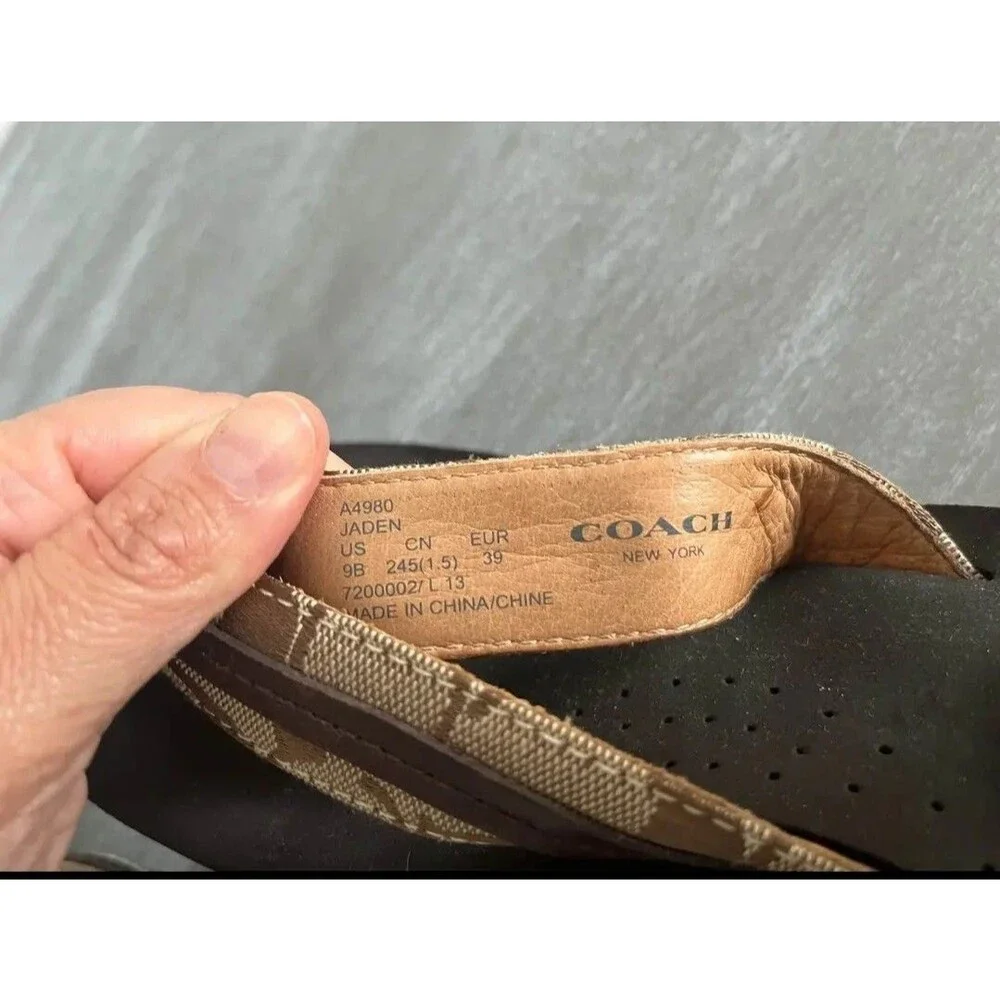 COACH DESIGNER JADEN WEDGE PLATFORM SANDALS THONG FLIP FLOP 9.5